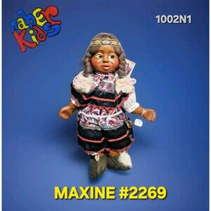 MAXINE ❤️️ 87 NABER KIDS DOLL Wood NATIVE AMERICAN Indian Girl 17” Ltd Edition